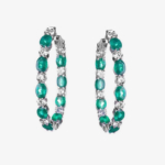 1.Emerald and diamond hoops