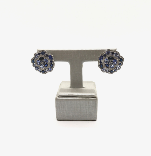 1.Halo Bloom sapphire Earrings
