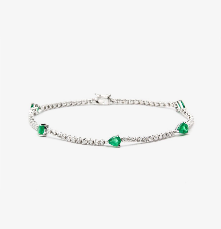 Linear drop tennis bracelet