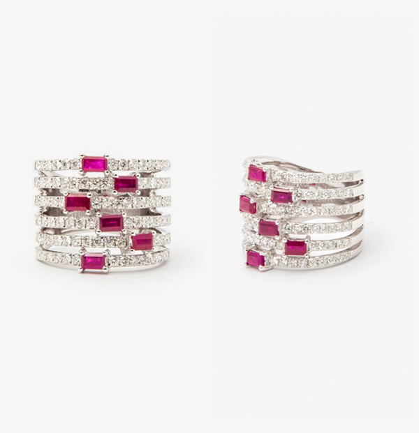 1.Ruby Mosaic ring