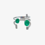 1.Split Emerald and diamond ring