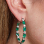 2.Emerald and diamond hoops