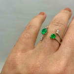 2.Split Emerald and diamond ring