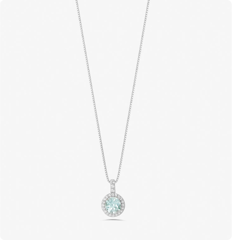 Round Necklace with Blue Topaz