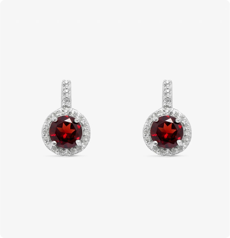 Round Red Topaz Topaz Earrings