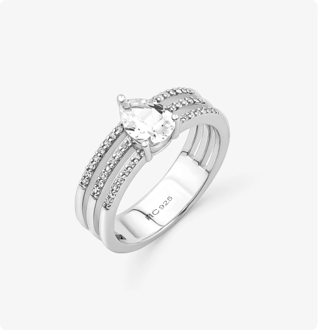 Triple Maxi Ring with  Sapphire