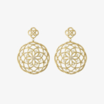 1.Golden Mandala Diamond Drop Earrings