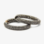 1.Midnight Pave Black Diamond Hoops
