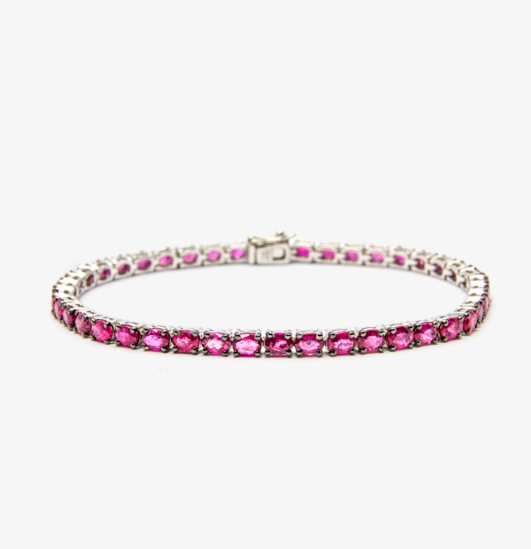 1.Oval Ruby Tennis Bracelet