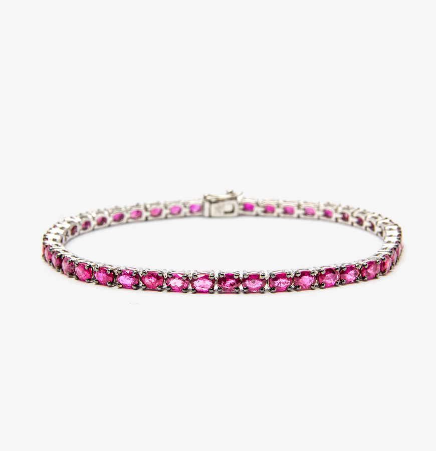 Oval Ruby Tennis Bracelet