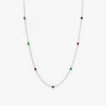 1.Ruby, Emerald & Sapphire Tennis Necklace